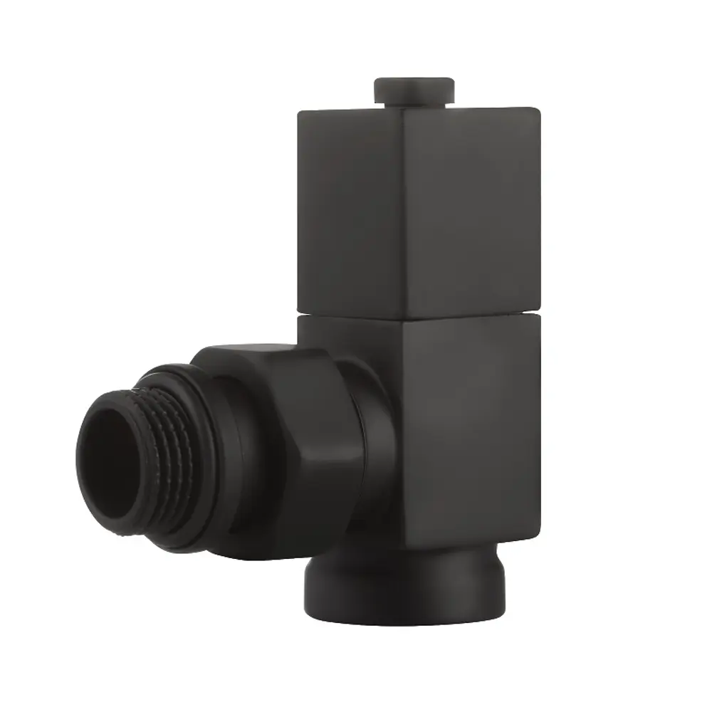 Набор вентилей для радиатора Royal Thermo Cube 1/2" угловой цвет черный STLM-2149779 - Вид №5