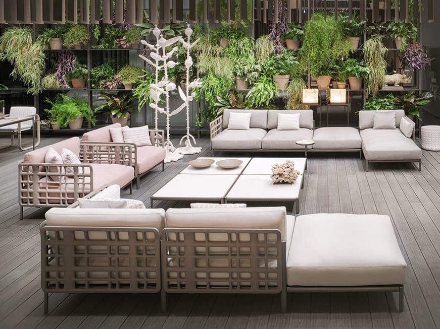 4-местный садовый диван из ткани и окрашенного металла Giorgetti Aldìa ARCH-00137710 - Вид №5