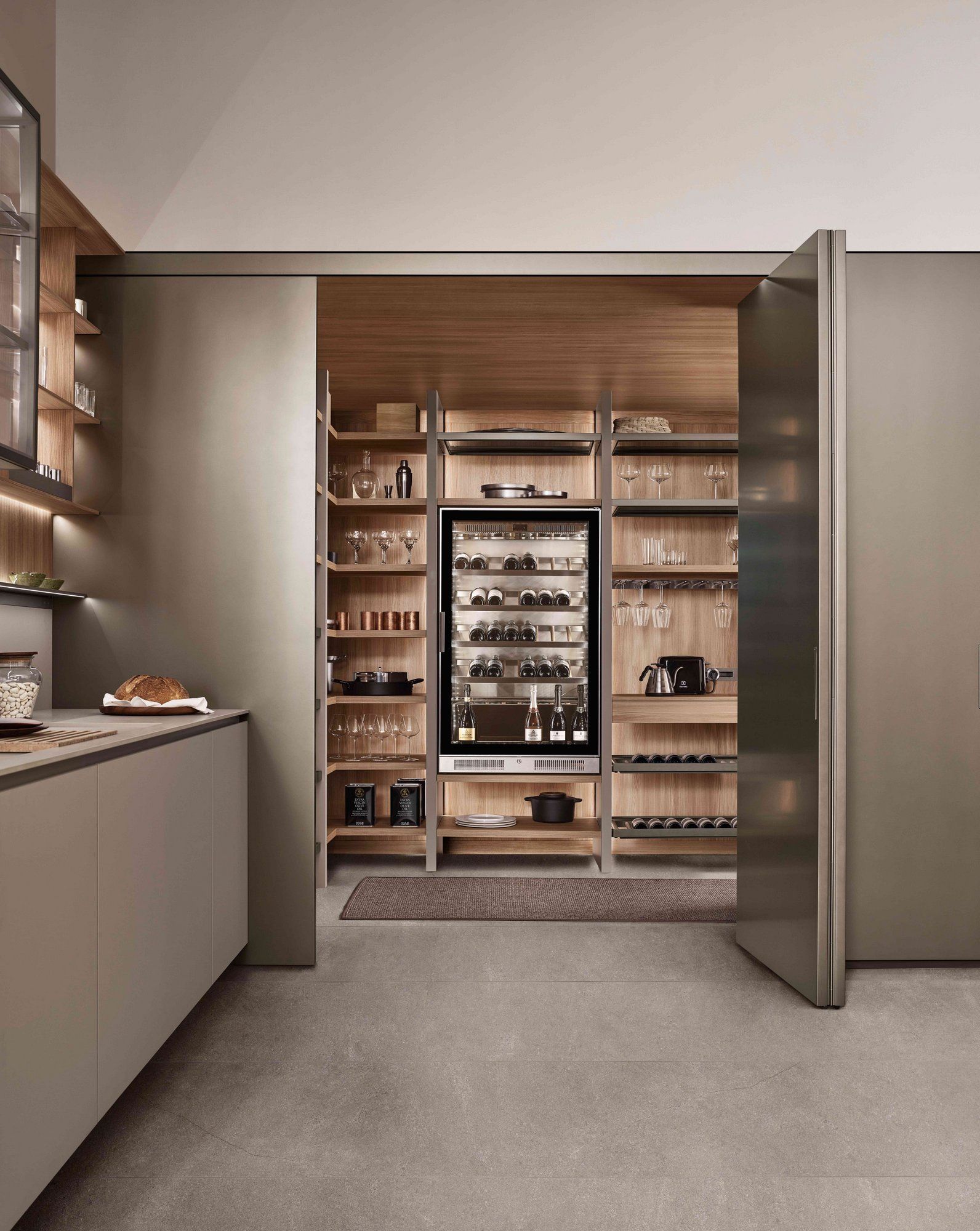 Кухня без ручек на заказ с полуостровом ERNESTOMEDA знак ARCH-00069072 - Вид №13