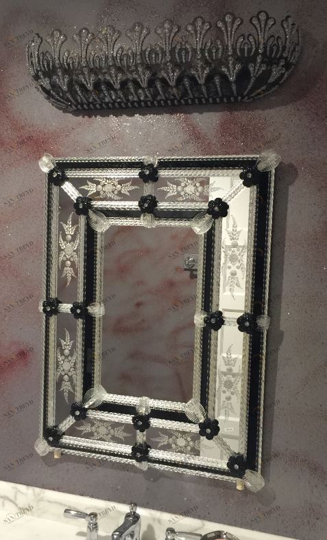 1666 ORIGINALMURANOGLASS Венецианское зеркало Сельво - Selvo - муранское стекло  см 