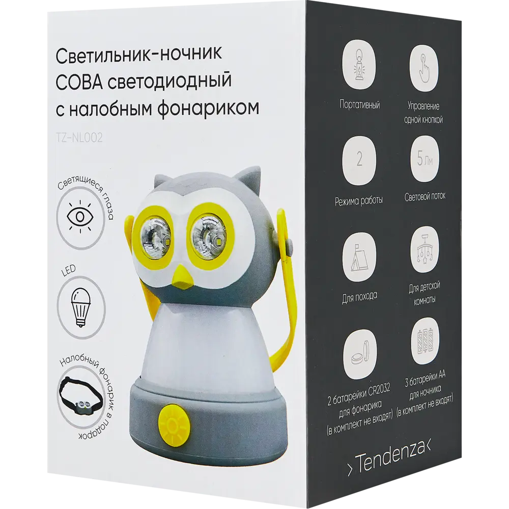 Santreyd Ночник-сова с LED-подсветкой и налобным фонариком 89347128 STLM-0912291 - Вид №14
