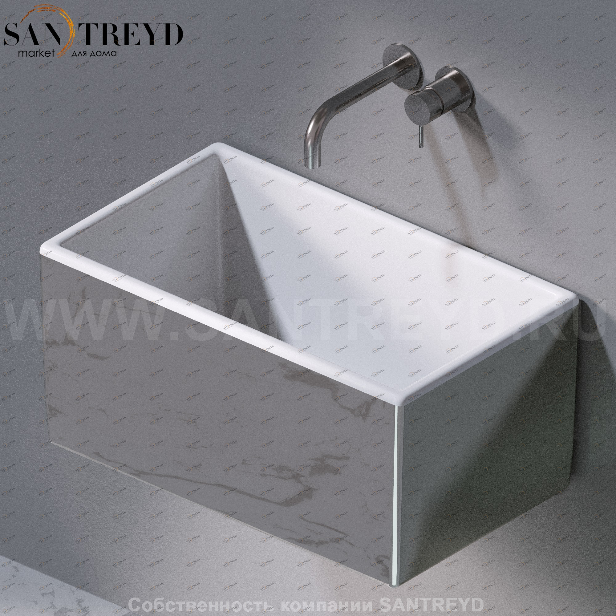 L112251 Подвесная раковина настенная прямоугольная A. e T. Italia Tower AeT ITALIA