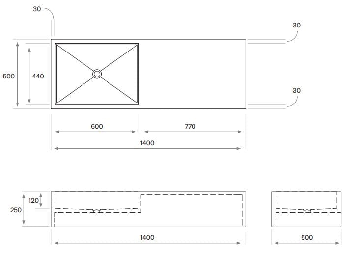 Прямоугольный подвесной одиночный умывальник COCOON Maison ARCH-00045271 - Вид №23