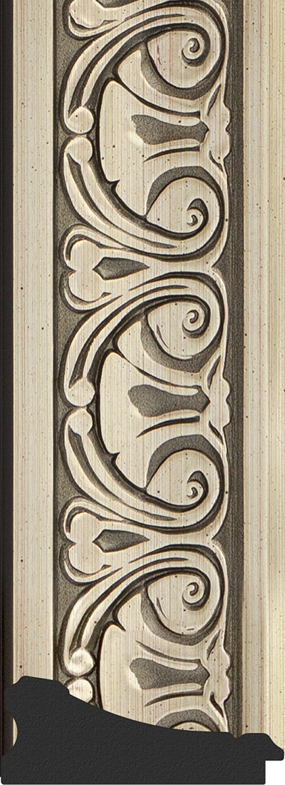 BY 4037 Зеркало с гравировкой в багетной раме - барокко серебро 106 mm EVOFORM Exclusive-G - Вид №3