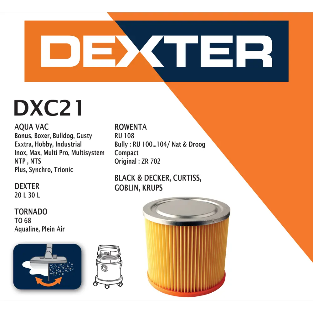 Фильтр Dexter DXC21, для пылесосов Dexter 14105647 STLM-2170008  - Вид №6