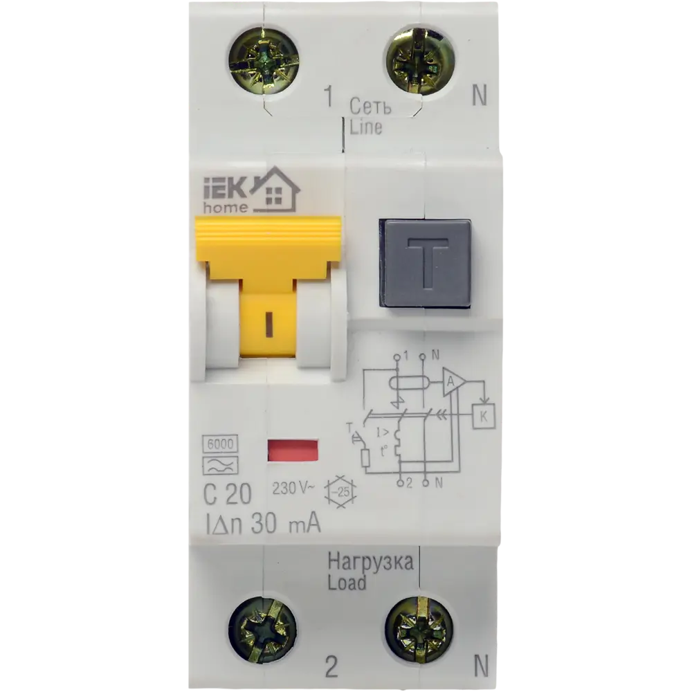 Дифференциальный автомат IEK HOME 20А с защитой от утечек тока 18072521 STLM-1112351 - Вид №1