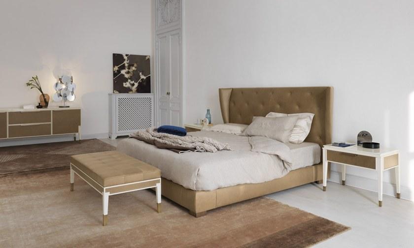 OAK Двуспальная кровать из кожи с обитым изголовьем Milano collection Sc5090 - Вид №2