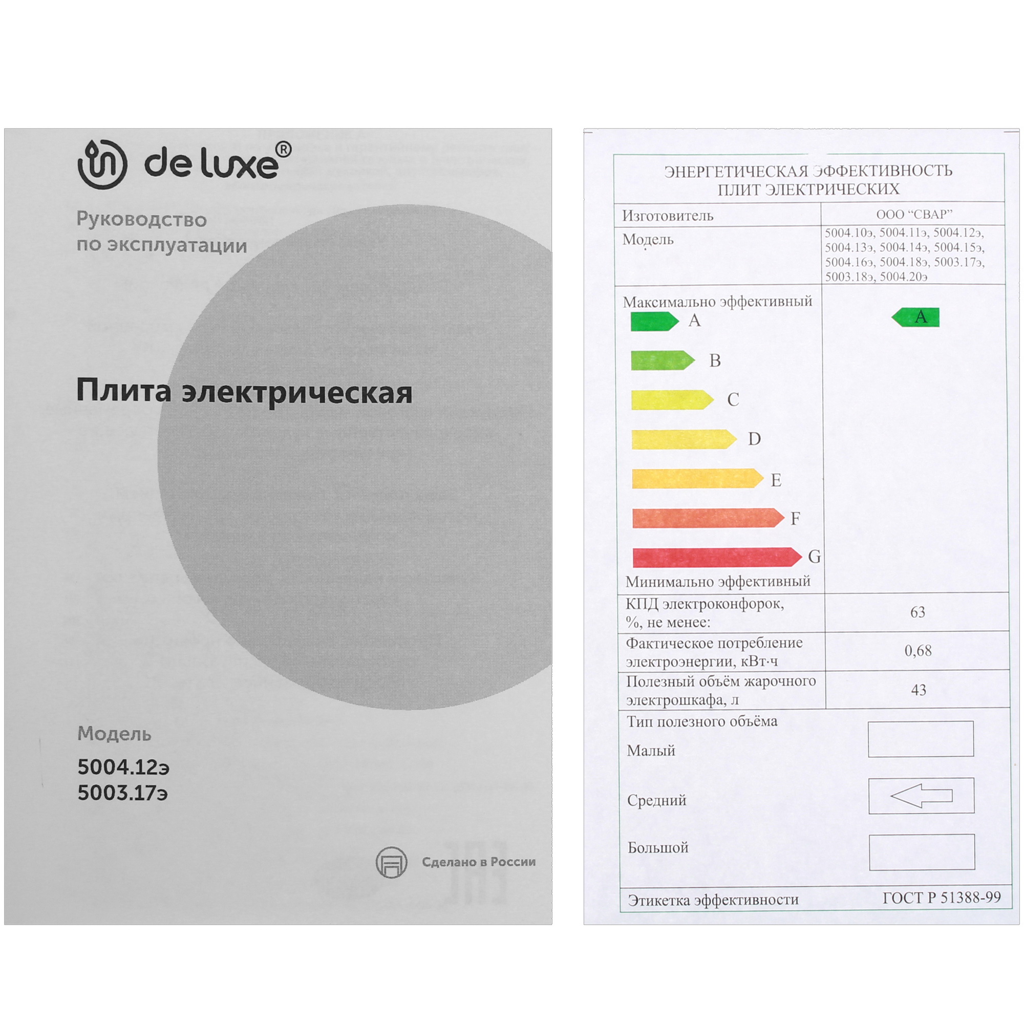 1185571 Электрическая плита De Luxe 5004.12Э черный STDN-0006412 - Вид №8