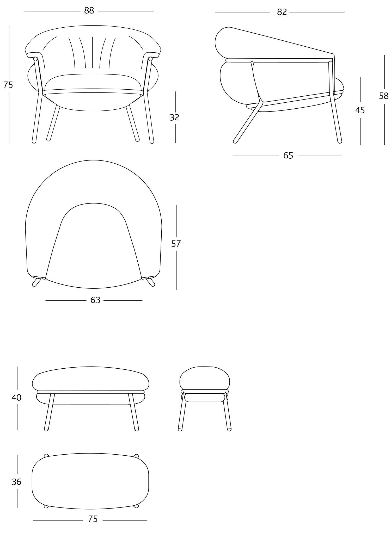 Мягкое кресло с подставкой для ног BD Barcelona GRASSO ARCH-00065611 - Вид №22