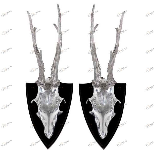 Декор настенный серебристый 2 штуки "Череп оленя" от Eichholtz EICHHOLTZ ОЛЕНЬ, ЖИВОТНЫЕ 059695 Серебро 