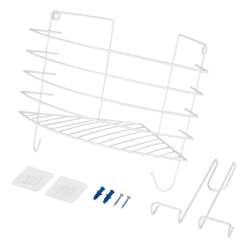 Полка для душа Swensa SWR-30-02-WHT угловая 1 ярус цвет белый STLM-2204036 - Вид №3