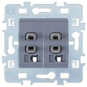 Переключатель встраиваемый Lexman Cosy 2 клавиши, цвет серый