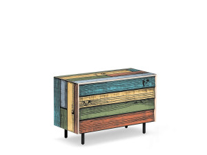 Прямоугольная фанерная тумбочка с ящиками