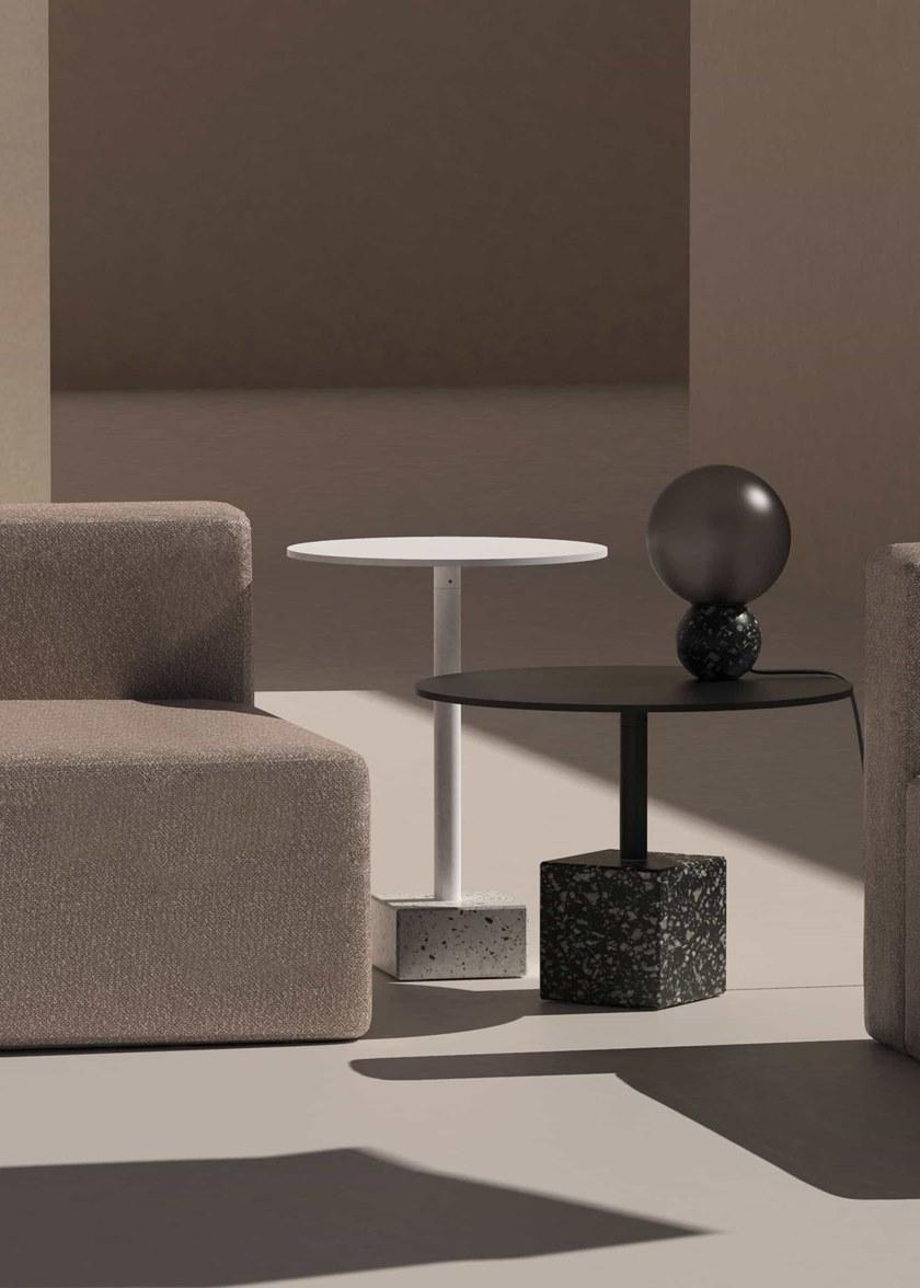 Bentu Design Круглый журнальный столик из венецианского терраццо со стальной столешницей Ding C240442-c240552  - Вид №5