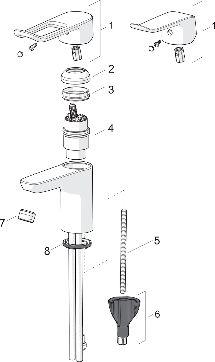 Oras 5701F Смеситель для умывальника 5701F Care Хром  - Вид №4