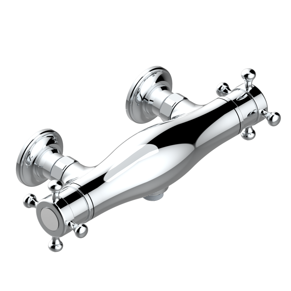G08-5802N Смеситель для душа термостатический встраиваемый в стену на два отверстия в наборе - 150 мм между центрами - без шланга (доступен только в A02 и G02) Thg-paris Pompadour Хром G08 5802N  A02 CAT.A