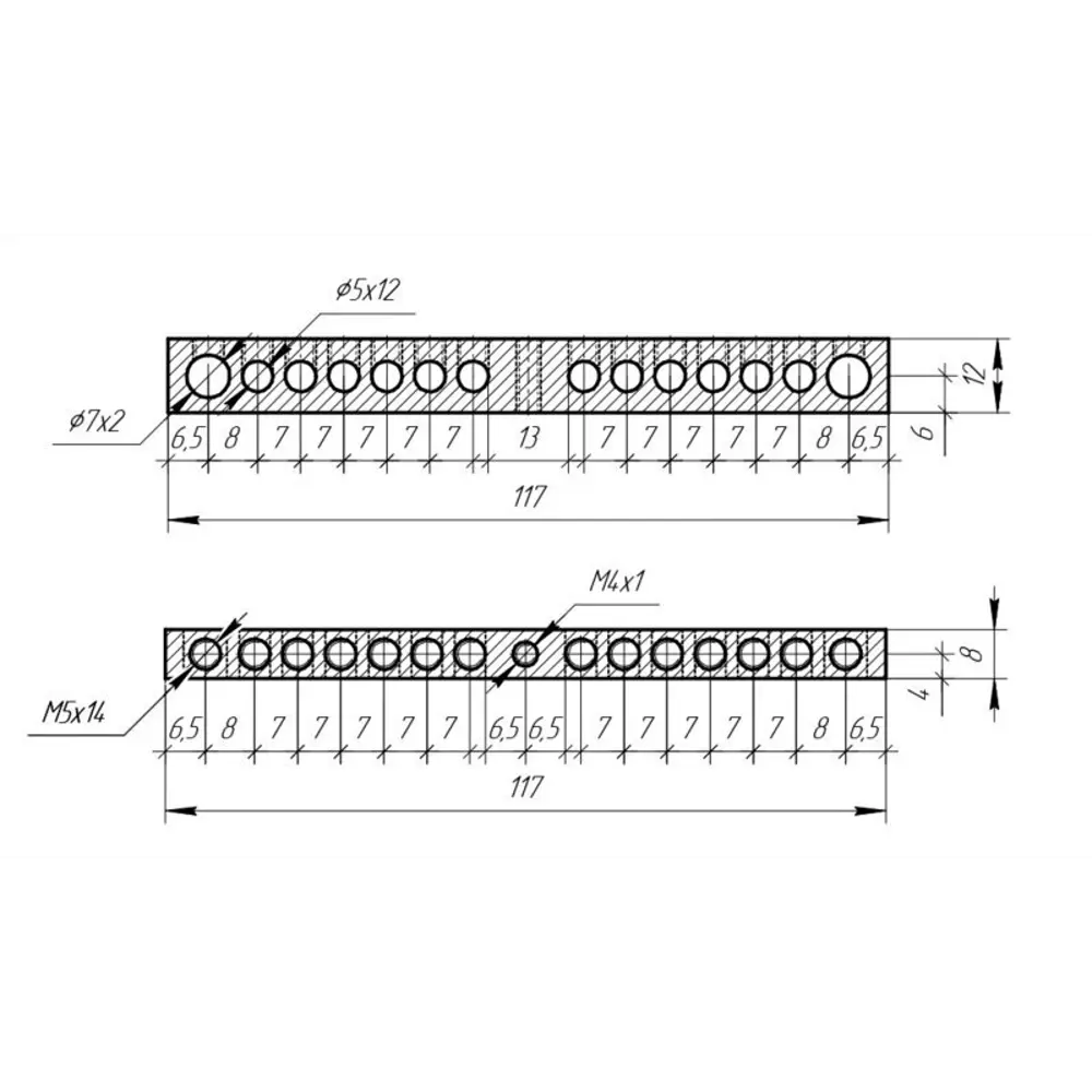 Шина соединительная EKF Proxima sn0-125-14-c-r PEN 0-земля 14 отверстий 8x12 мм STLM-2035442 - Вид №1