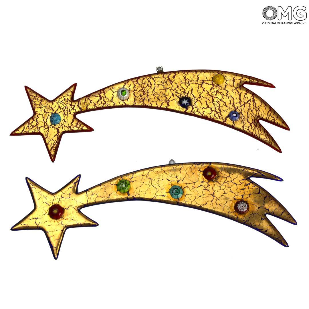 4253 ORIGINALMURANOGLASS Падающая звезда - рождественский декор - муранское стекло OMG 12 см  - Вид №1