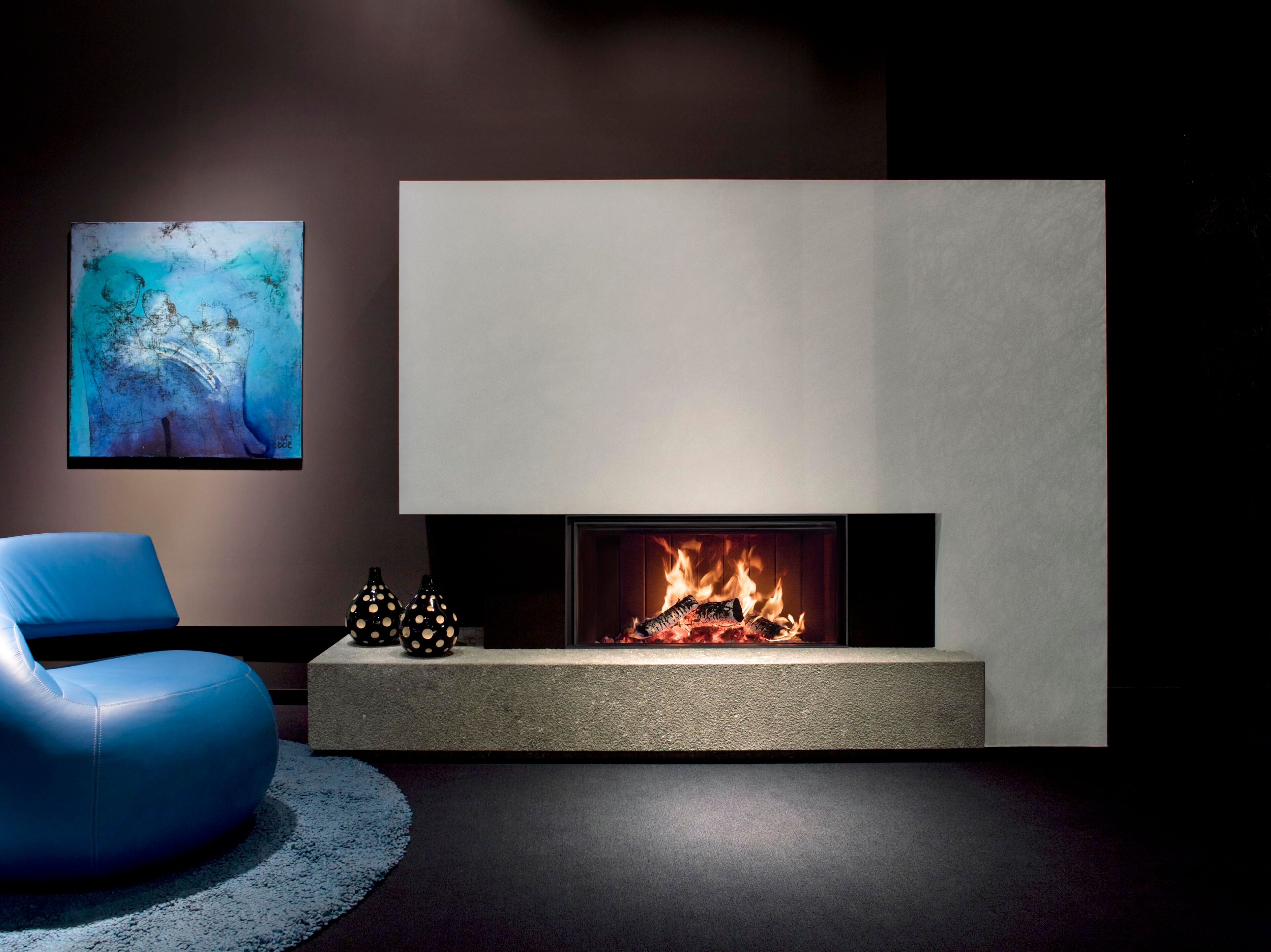 Встроенный дровяной камин на стене KALFIRE W105/47F ARCH-00027554