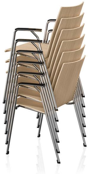 Brunner Штабелируемый стул для конференций из дерева с подлокотниками First sun-id-1448306 - Вид №1