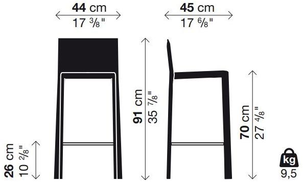 Kristalia Кожаный табурет Slim sun-id-1431919 - Вид №3