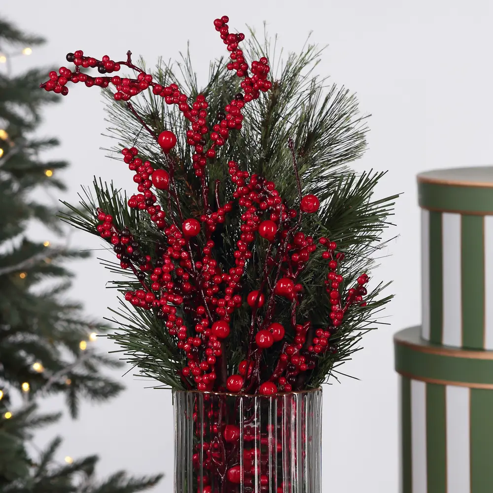 85002887 Новогоднее украшение Ветка 83x46 см цвет красный STLM-0958878 Santreyd  - Вид №2