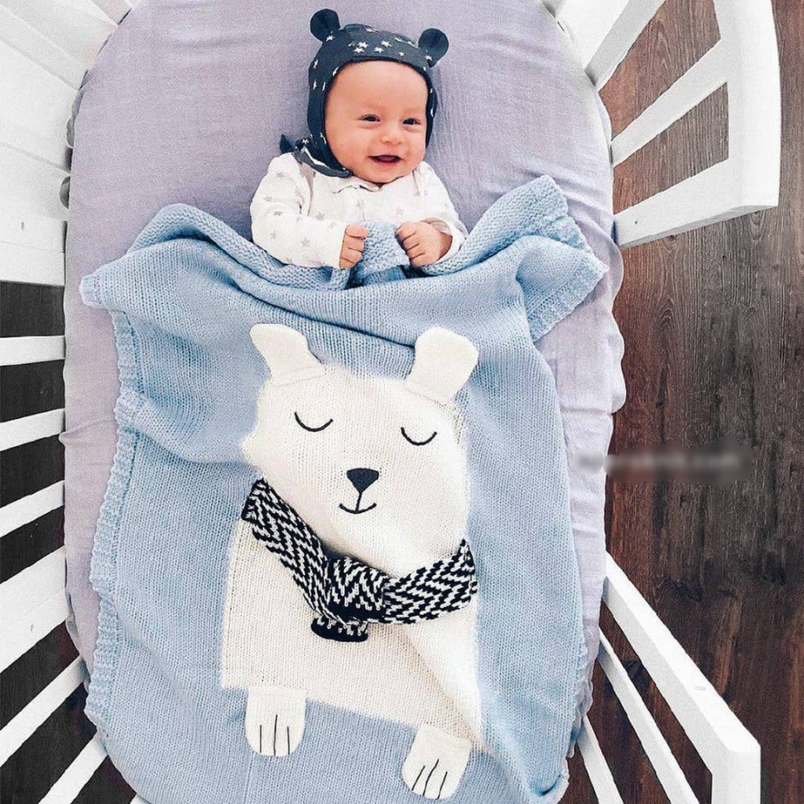 Плед МИШКА 60*120 св.голубой+белый APERO ДИЗАЙНЕРСКИЕ, ЖИВОТНЫЕ 134582 Голубой  - Вид №4