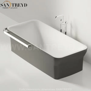 Ванна свободностоящая NOVECENTO с 1 держателем для полотенца графитовая