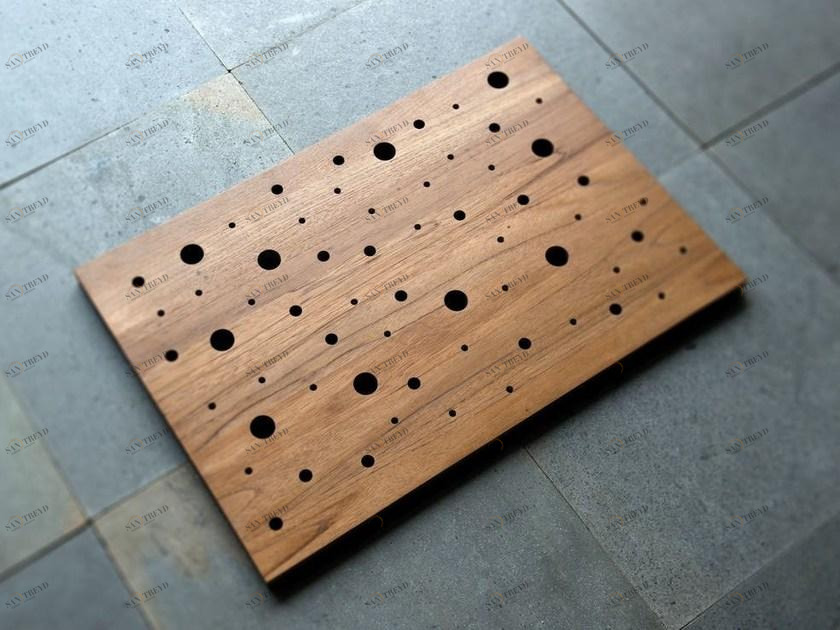 KARPENTER Прямоугольный деревянный коврик для ванной Bubble bath sun-id-1373279