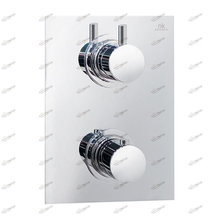 Скрытый термостат 1-ходовой 3/4 "с восковым термостатическим элементом. Встроенная запорная 3/4". Встроенный обратный клапан. Остановка безопасности при 38ºC. Расход 45,5 л / мин. при 3 барах.  Urban NOKEN 100065766  CHROME