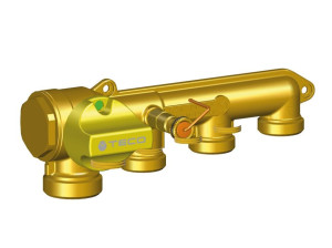 Распределительный коллектор с одним перехватом на 3 выхода