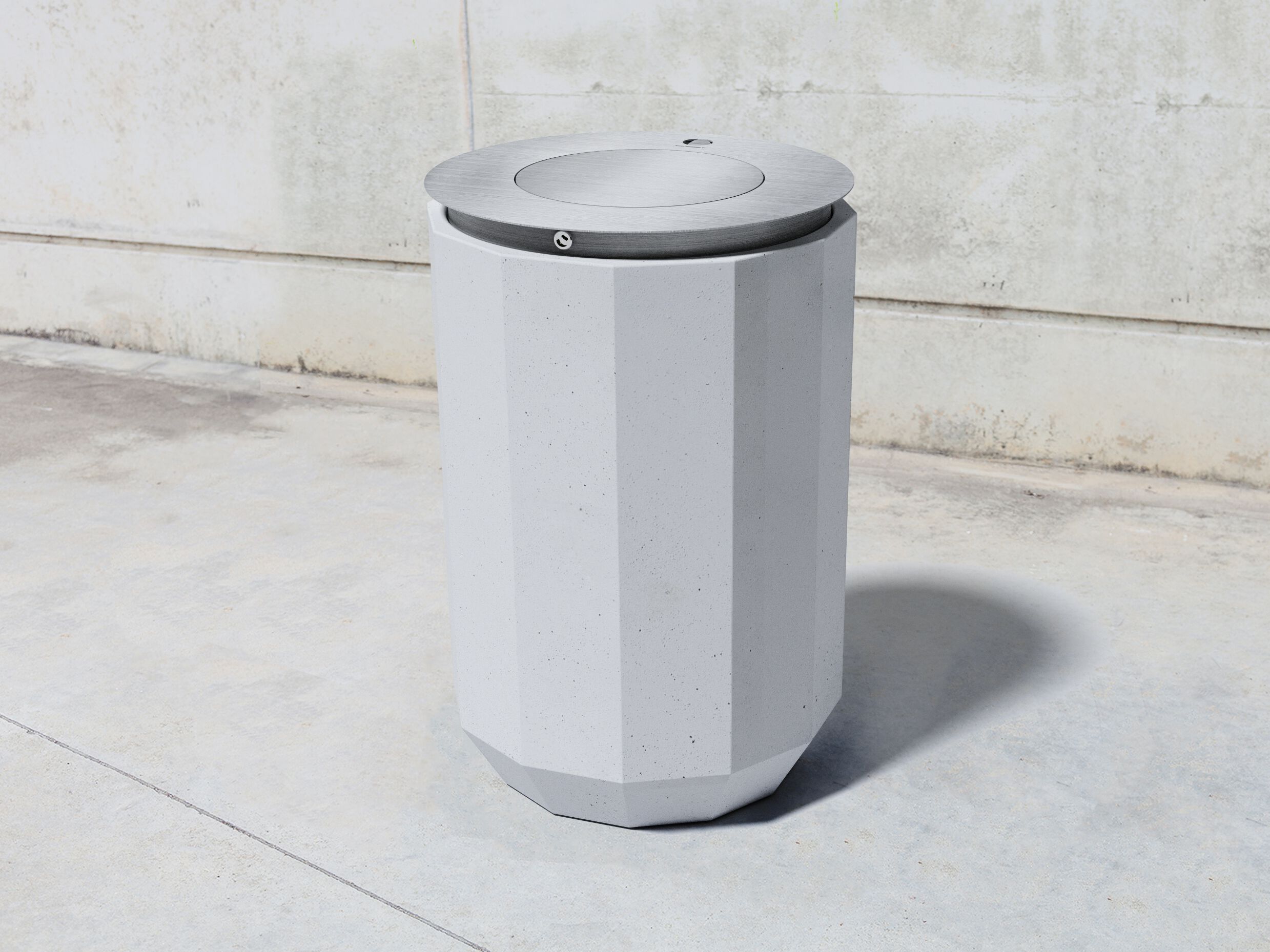 Корзина для мусора из волокнистого бетона с пепельницей SIT Wuud ARCH-00147506