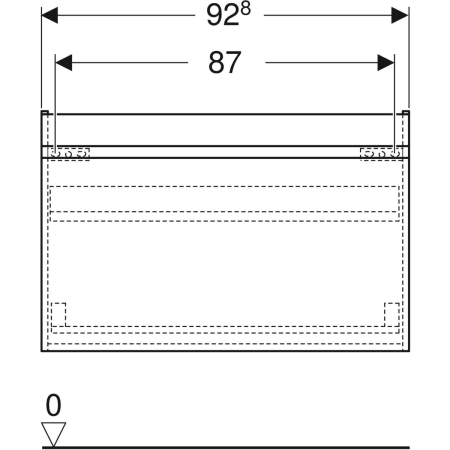 501.909.00.1 Шкафчик для раковины Geberit Renova Plan, с одним выдвижным ящиком и одним внутренним выдвижным ящиком Geberit  - Вид №52