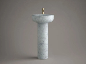 Мраморная отдельно стоящая круглая раковина