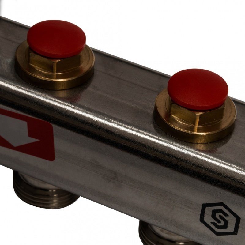 Распределительный коллектор из нерж. стали STOUT в сборе 3/4" х 1/4" х 7 выходов без расходомеров SMS0912000007 - Вид №2