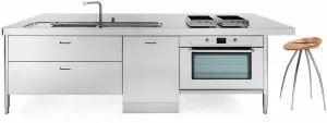 ALPES-INOX Островная кухонная мебель из нержавеющей стали с зоной для закусок Liberi in cucina