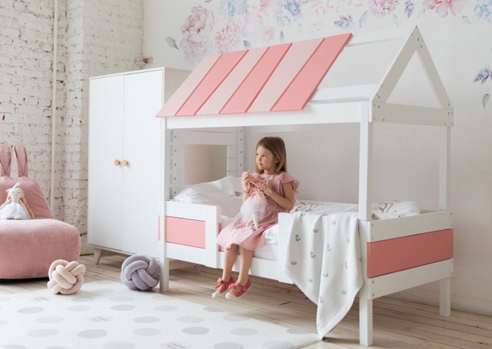 Кровать-домик одноярусная Home nord M 80х160 см белая, розовая ELLIPSE ELLIPSE HOME 351784 Белый;розовый Santreyd  - Вид №2