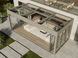 Раздвижная стеклянная крышка для перголы