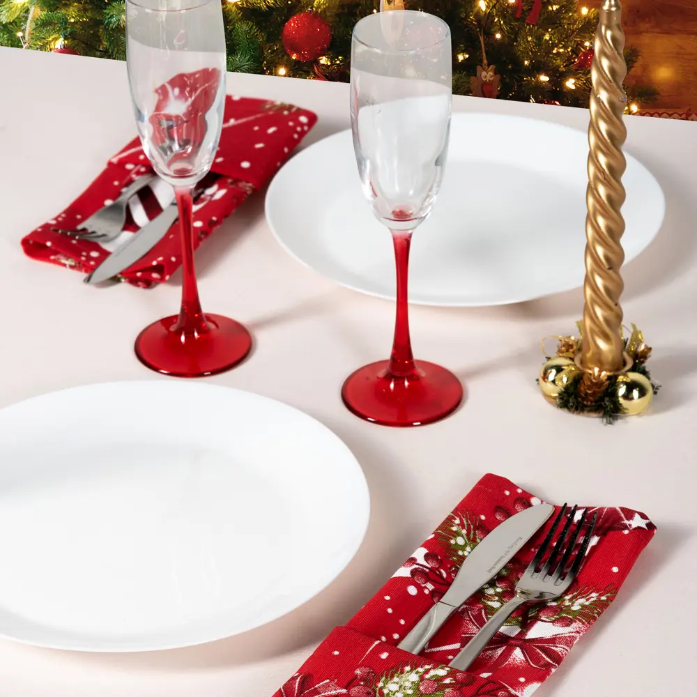 Салфетка сервировочная "Джингл белл" 40x30 см цвет красная Altali STLM-2102423 - Вид №3