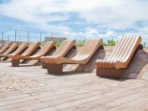 CYRIA Садовый стул из стали и дерева Migration