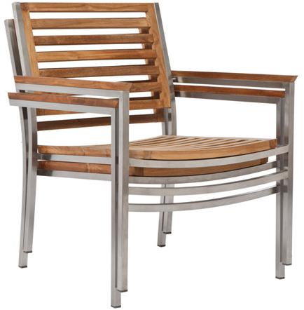 Il Giardino di Legno Штабелируемое садовое кресло из тика с подлокотниками Berbeda 5301 - Вид №1