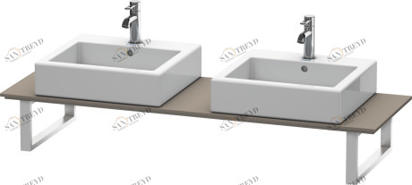 XL047C09090 Консоль для накладных раковин и встраиваемых умывальников, для угла справа X-Large #XL047C 550 мм Фланелево-серый шелковисто-матовый лак Duravit