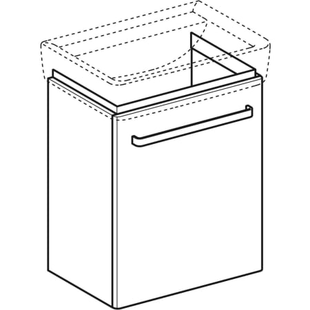 862056000 Шкафчик для раковины Geberit Renova Compact, с одной дверью Geberit  - Вид №1