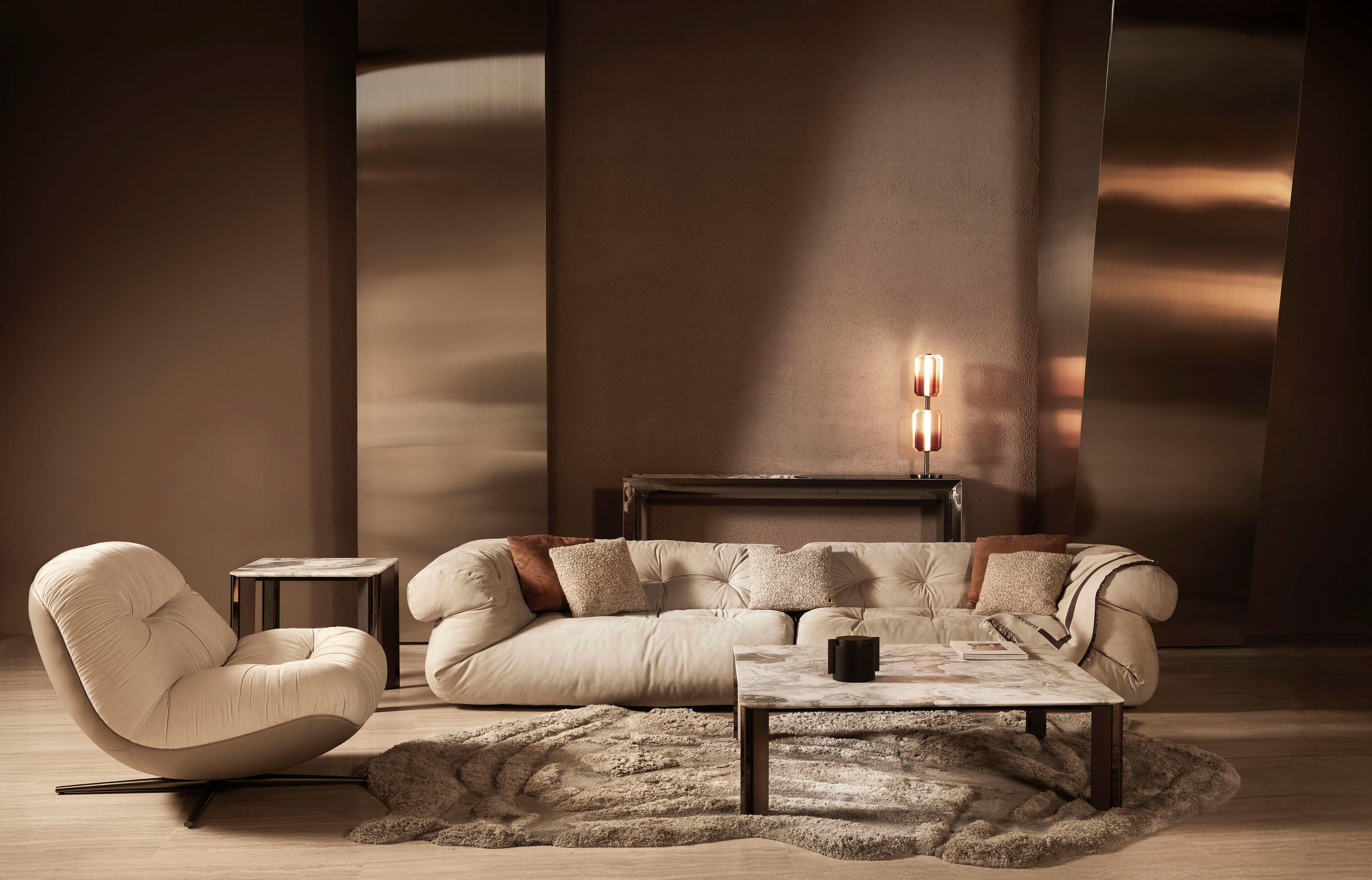 Вращающееся кресло из ткани и кожи Visionnaire AURA ARCH-00110208 - Вид №13