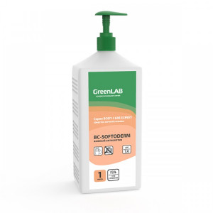 BCGD-321/1 GreenLAB BC - SOFTODERM GEL, 1 л, флакон с дозатором. Нейтральное дезинфицирующее средство (кожный антисептик) на основе изопропилового спирта.