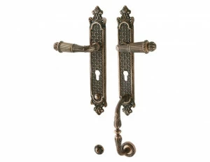 0J4606.85Y.43 Комплект входной двери с замочной скважиной европрофиль 85мм Сатинированное старое золото 24К