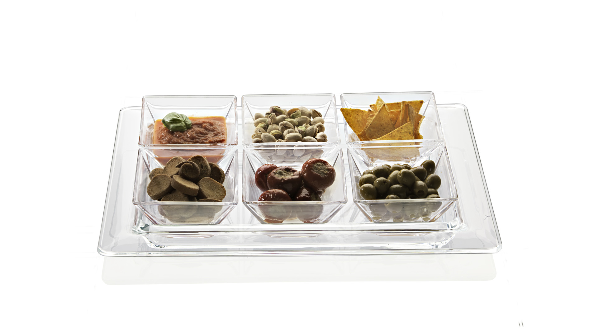 10588349 Vidivi Набор из 6 чаш на подносе Vidivi "Торчелло" 40см Стекло  - Вид №2