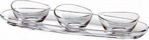 10536207 Vidivi Набор из 3 чаш на подносе Vidivi "Папайя", 30см Стекло