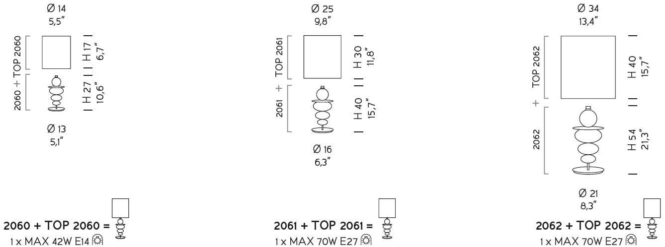 Sylcom Настольная лампа из дутого стекла Igloo 2060/2061/2062 - Вид №2