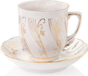 10617379 Мануфактуры Гарднеръ в Вербилках Чашка с блюдцем 100 № 10 "Сувенирная" Фарфор, Керамика